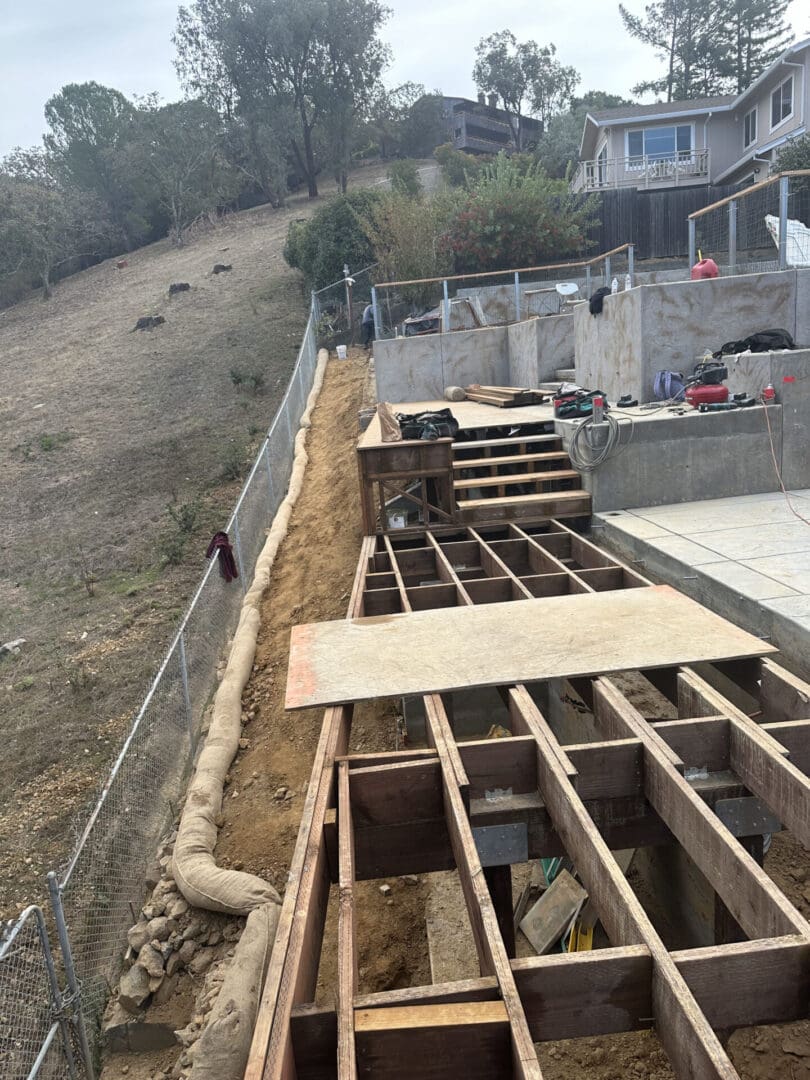 A view of the construction site from above.